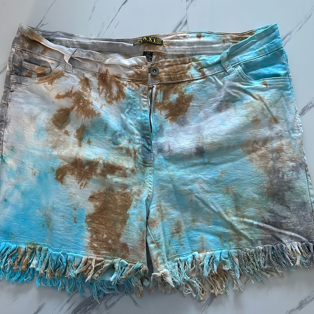 Fringed Tie Dye Shorts